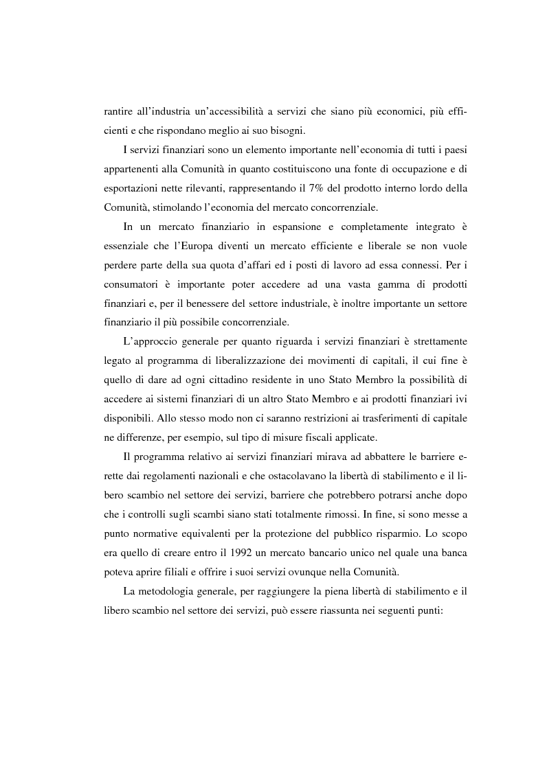 Anteprima della tesi: L'evoluzione del sistema bancario dal Mercato Unico all'Unione Monetaria Europea con l'introduzione dell'euro in Italia, Pagina 3