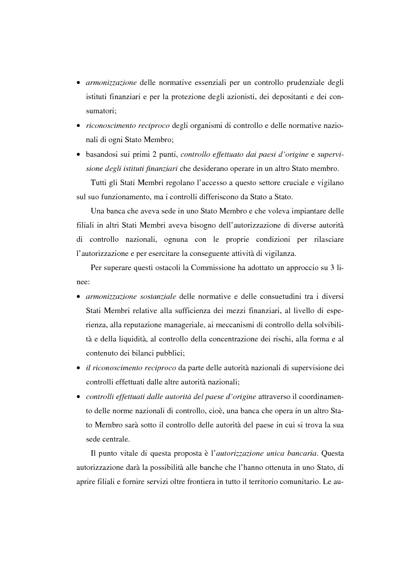 Anteprima della tesi: L'evoluzione del sistema bancario dal Mercato Unico all'Unione Monetaria Europea con l'introduzione dell'euro in Italia, Pagina 4
