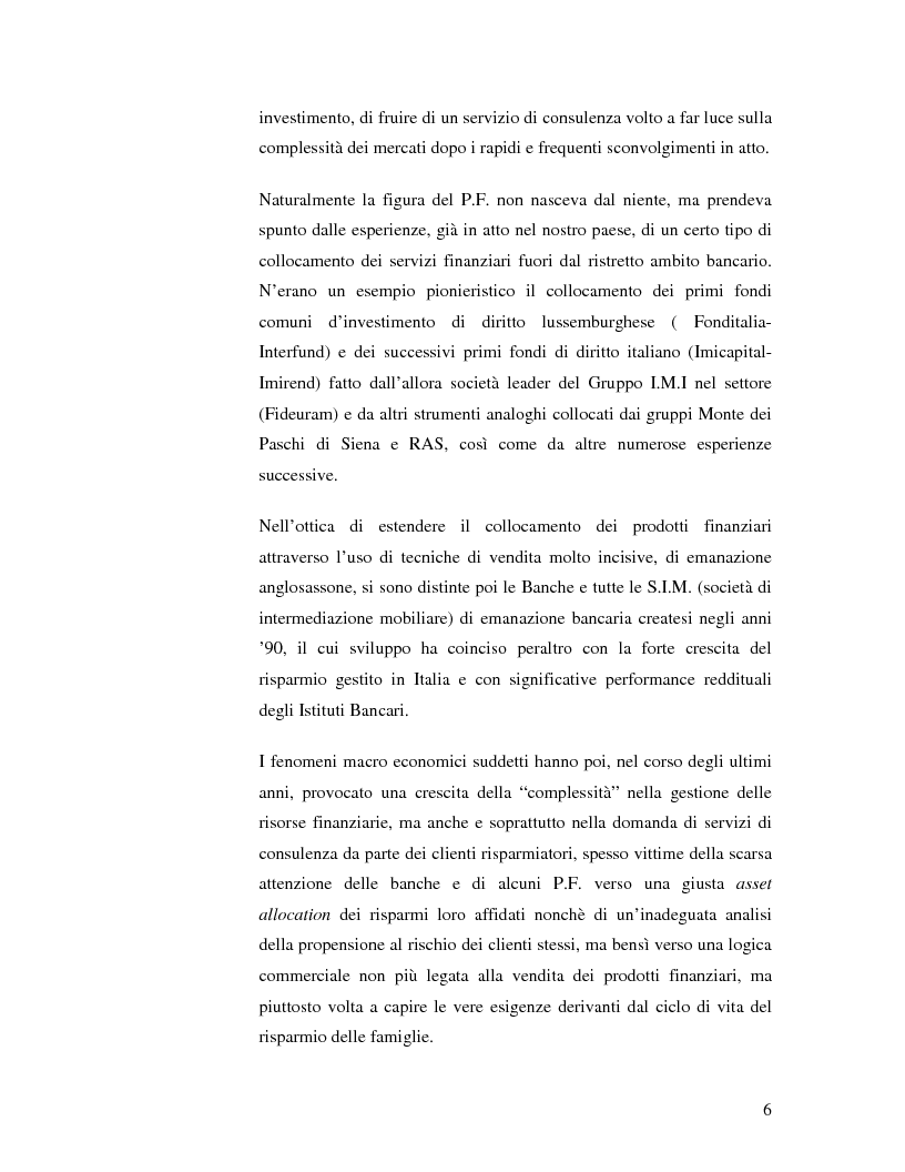 Anteprima della tesi: La fidelizzazione del cliente risparmiatore. Evoluzione della consulenza finanziaria professionale, Pagina 3