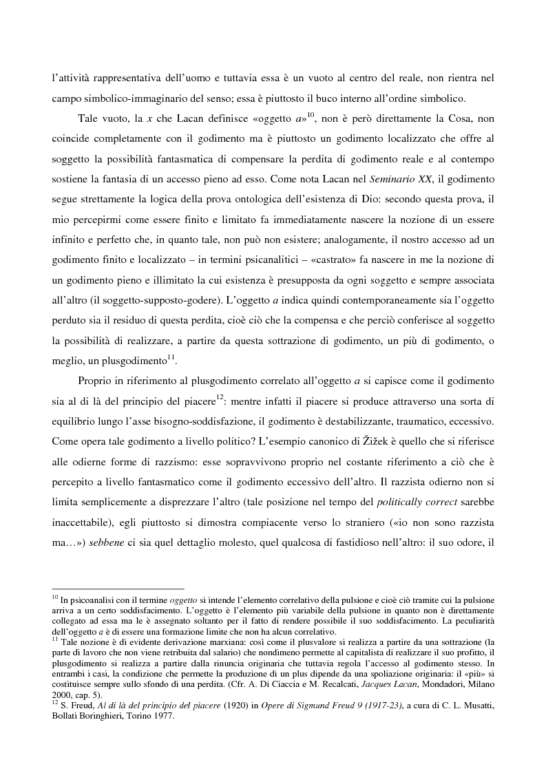 Anteprima della tesi: Il Reale del godimento: per uno sguardo sulla società tardo-capitalista attraverso le impossibili categorie di Slavoj Zizek, Pagina 5
