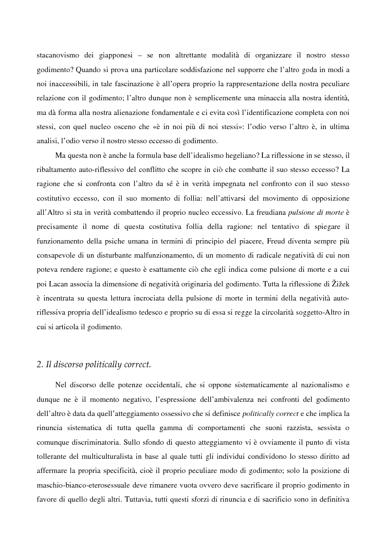 Anteprima della tesi: Il Reale del godimento: per uno sguardo sulla società tardo-capitalista attraverso le impossibili categorie di Slavoj Zizek, Pagina 9