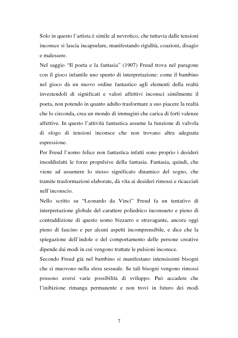 Anteprima della tesi: Psicoanalisi e arte: il comportamento sessuale degli artisti, Pagina 7