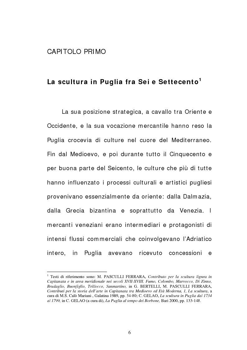 Anteprima della tesi: Contributi per la scultura lignea in Capitanata: la statuaria nelle chiese di Foggia, Pagina 4