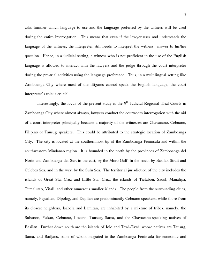 Anteprima della tesi: A Pragmalinguistic Analysis of Courtroom Questions in a Multilingual Context, Pagina 3