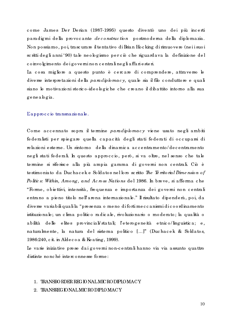 Anteprima della tesi: Il Potere Estero delle Regioni: il caso Sicilia, Pagina 6