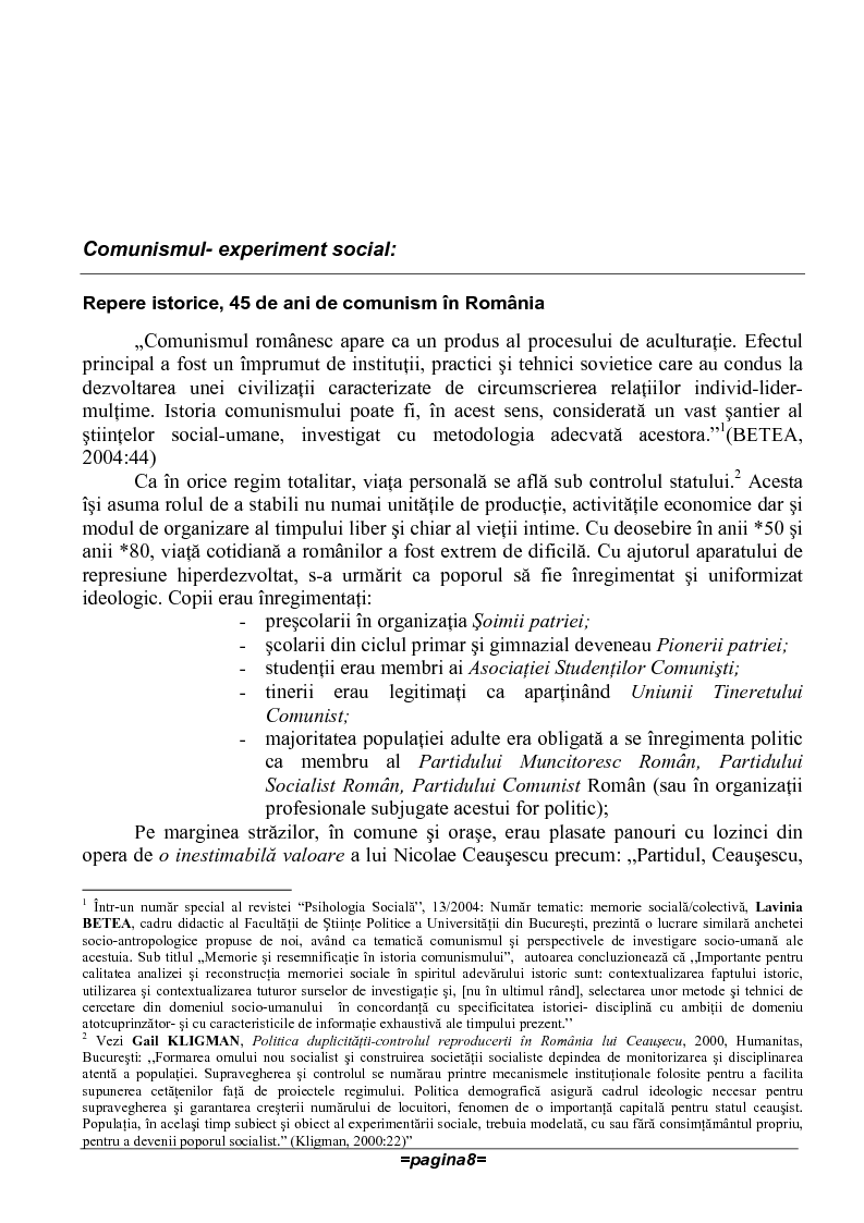 Anteprima della tesi: Rememorari ale vietii cotidiene din timpul comunismului, intr/un oras provincial. Studu de caz: Drobeta Turnu Severin, Pagina 4