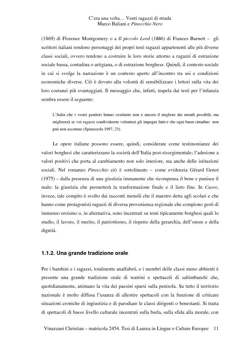 Anteprima della tesi: C'era una volta... Venti ragazzi di strada. Marco Baliani e Pinocchio Nero, Pagina 8