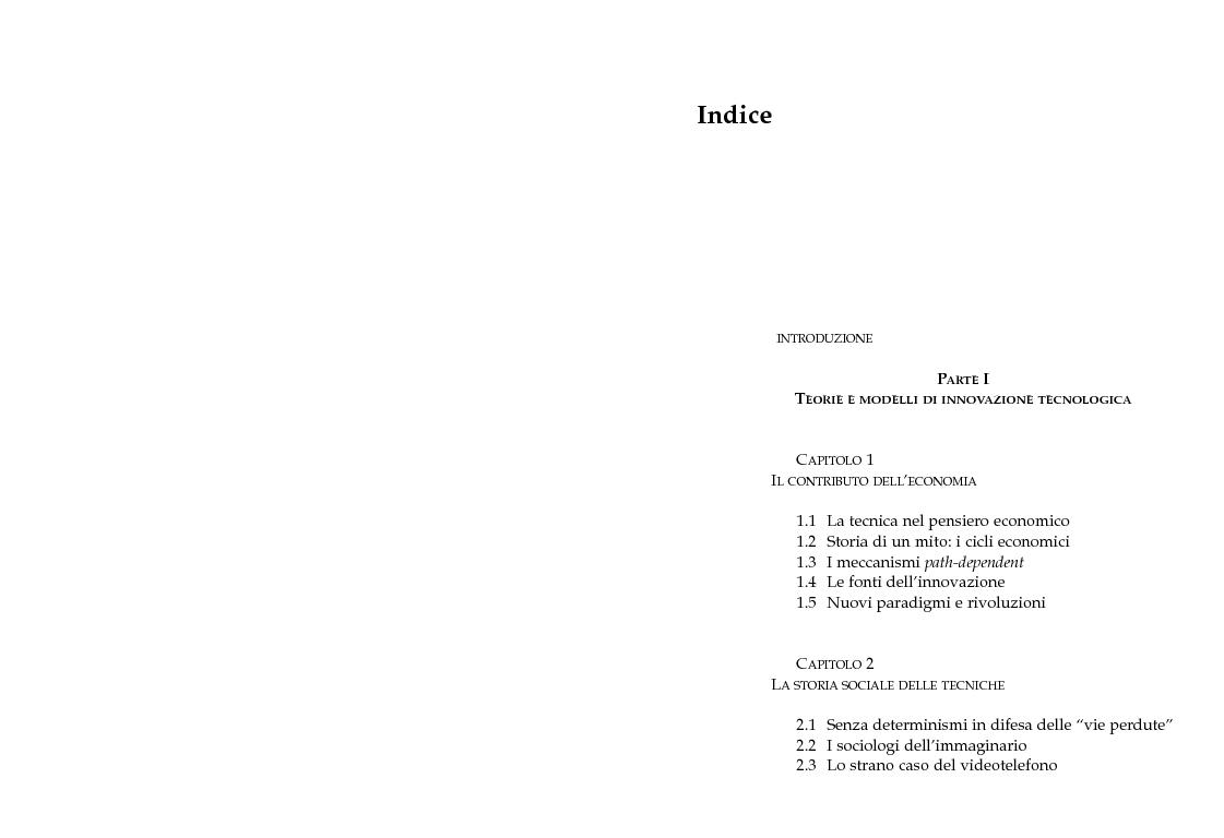 Indice della tesi: Innovazione tecnologica e convergenza multimediale. Oggetti e usi sociali., Pagina 1