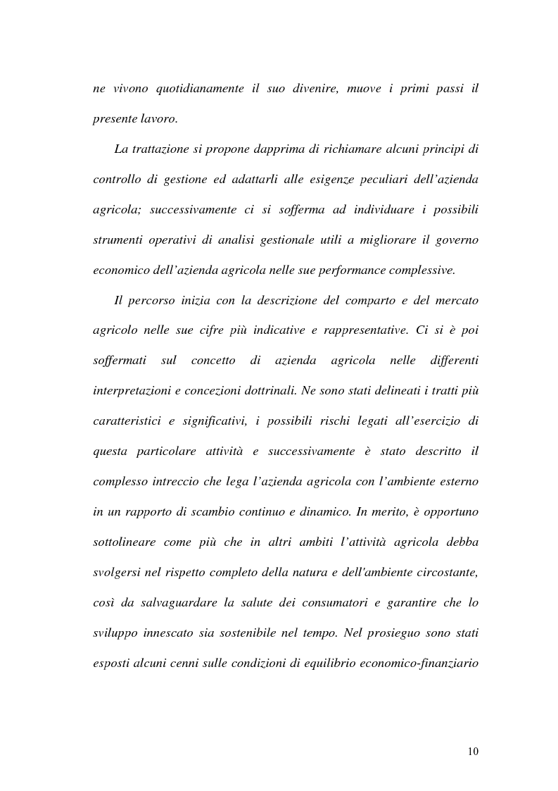 Anteprima della tesi: La misurazione delle performance in agricoltura: aspetti di programmazione e controllo nelle aziende agricole, Pagina 5