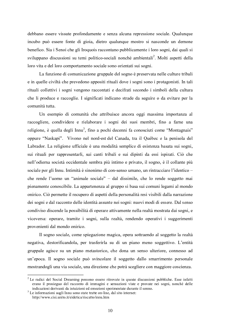 Anteprima della tesi: La Social Dreaming Matrix: un’indagine conoscitiva sulla funzione sociale del sogno, Pagina 10