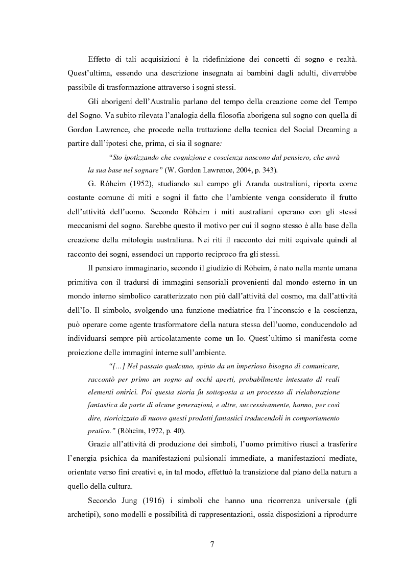 Anteprima della tesi: La Social Dreaming Matrix: un’indagine conoscitiva sulla funzione sociale del sogno, Pagina 7