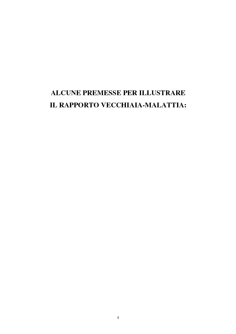 Anteprima della tesi: Vecchiaia e malattia, Pagina 1