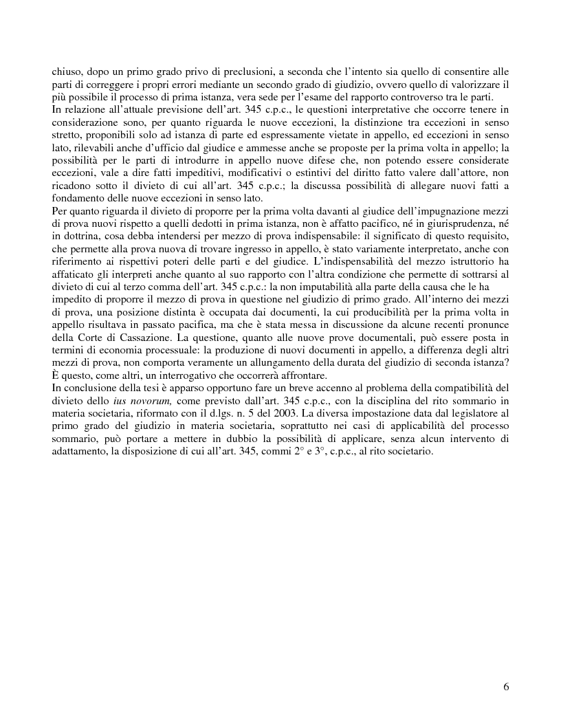 Anteprima della tesi: Lo ius novorum in appello, Pagina 2