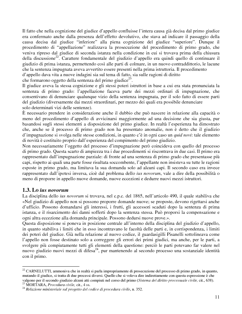 Anteprima della tesi: Lo ius novorum in appello, Pagina 7
