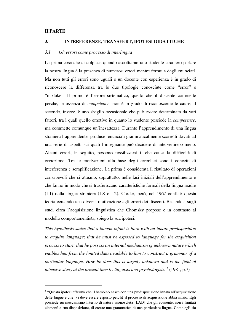 Anteprima della tesi: La correzione degli errori nell’insegnamento dell’italiano ad arabofoni: da uno studio di caso ad una proposta didattica, Pagina 4