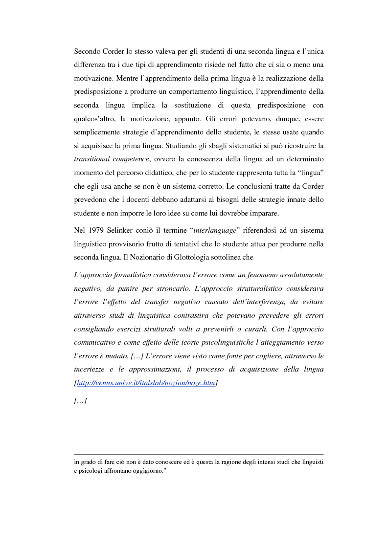 Anteprima della tesi: La correzione degli errori nell’insegnamento dell’italiano ad arabofoni: da uno studio di caso ad una proposta didattica, Pagina 5