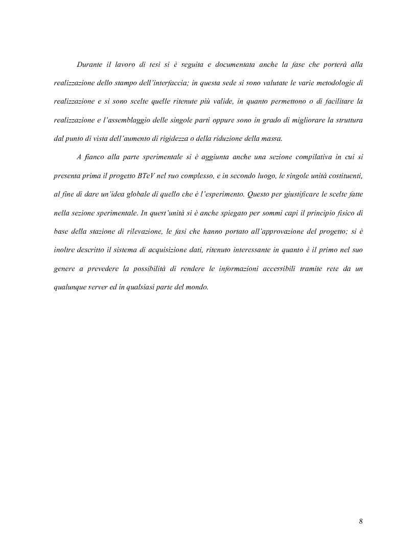 Anteprima della tesi: Scelta dei materiali ed analisi strutturale per supporti di rivelatori di particelle dell’esperimento BTeV a FermiLAB (U.S.A.), Pagina 3