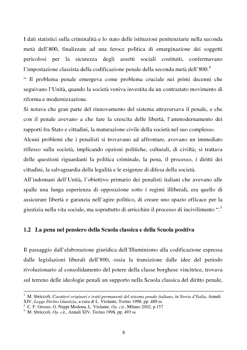 Anteprima della tesi: Misure di sicurezza e doppio binario: dall'equivoco storico del codice liberale al sistema del codice Rocco. Il paradigma dei manicomi ''criminali''., Pagina 3