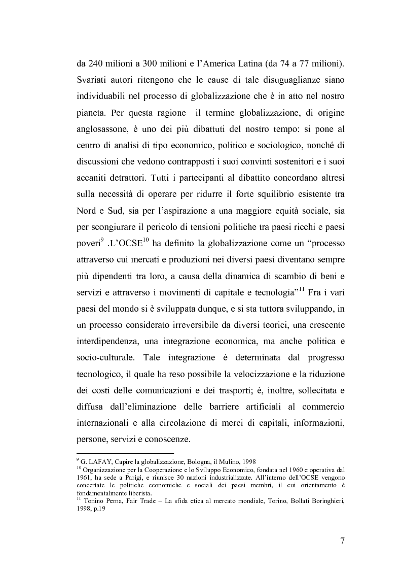 Anteprima della tesi: Geografia dei rapporti Nord-Sud. Il commercio equo-solidale per la difesa dei diritti d'infanzia., Pagina 7