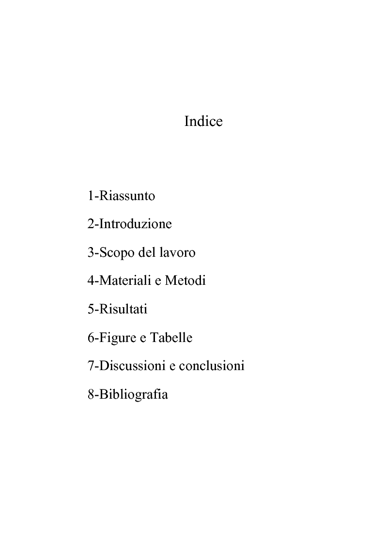 Indice della tesi: Contenuto in fibre totali in diverse cultivar di pomodoro, Pagina 1