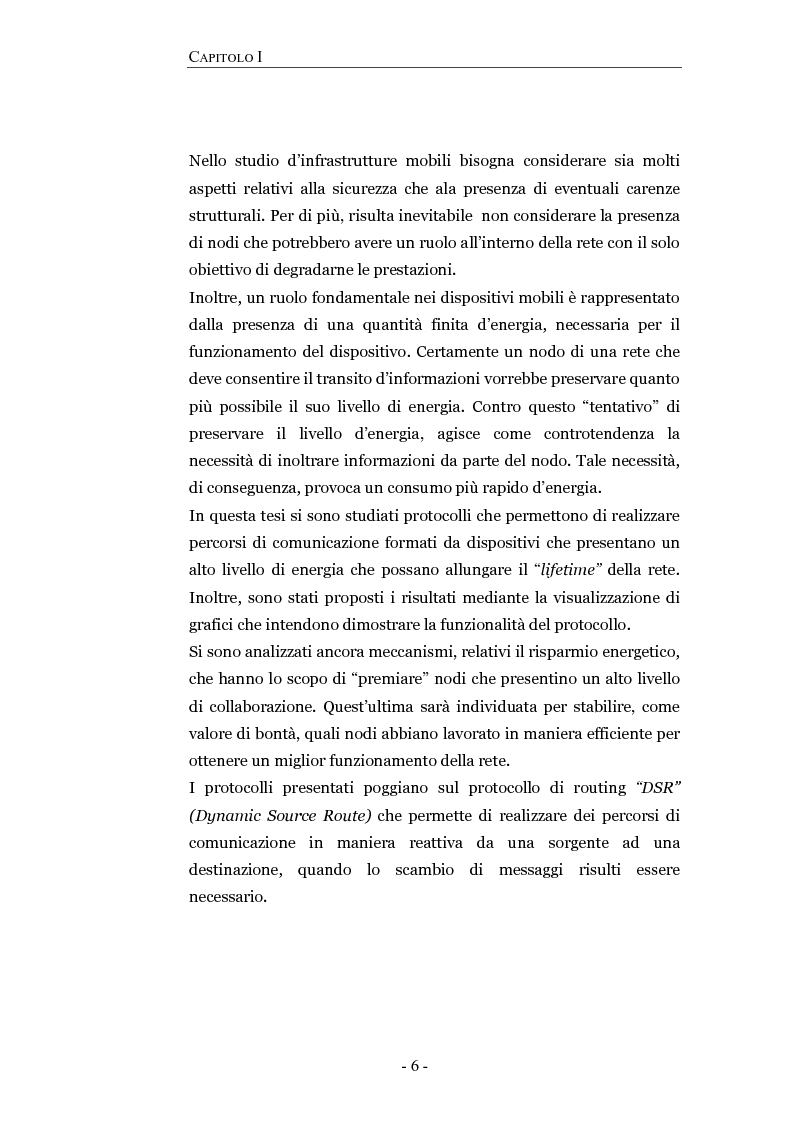 Anteprima della tesi: Progettazione e valutazione di un protocollo di trusting per reti manet, Pagina 2