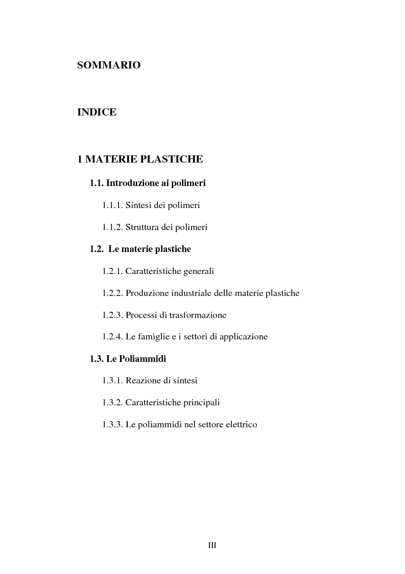 Indice della tesi: Analisi dello stampaggio ad iniezione industriale di manufatti polimerici: effetto delle condizioni di processo, Pagina 1