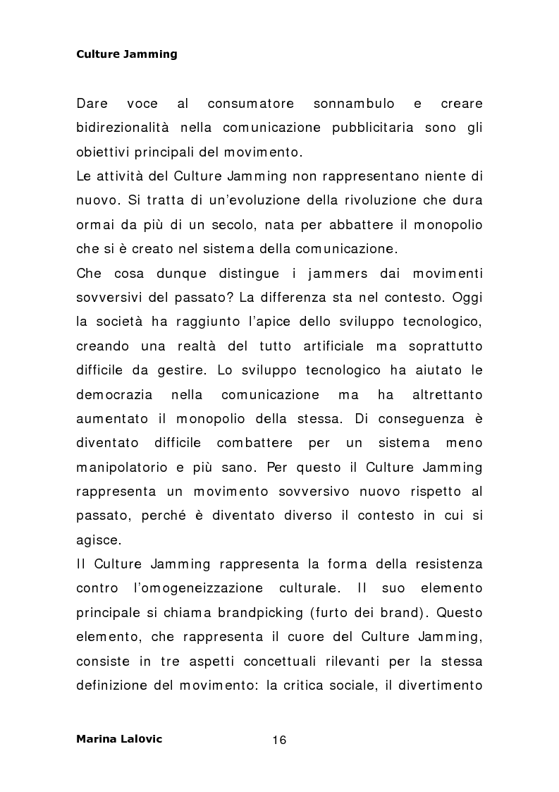 Anteprima della tesi: Culture Jamming, interferenza culturale per il consumatore globale, Pagina 8