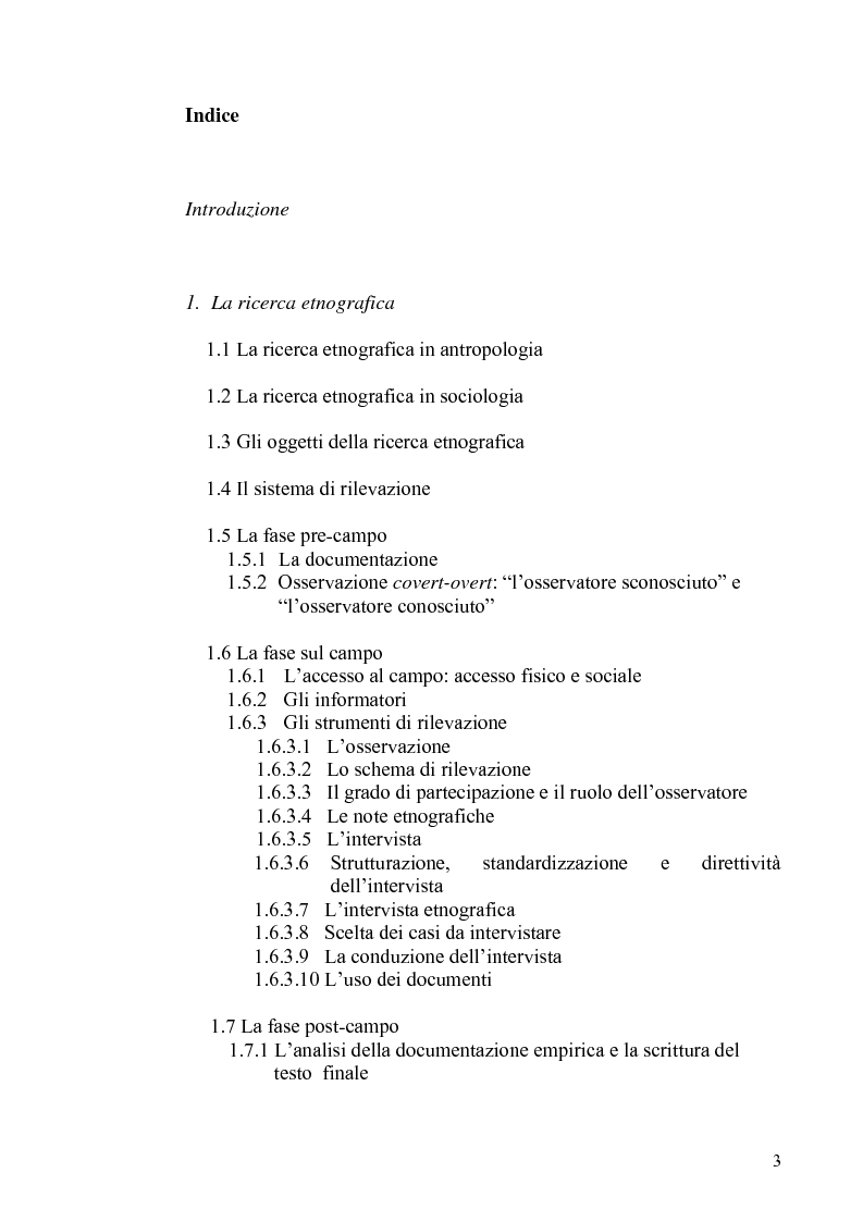 Indice della tesi: Una ragazza tra gli 'ultras'. Una ricerca etnografica tra i membri del Collettivo Autonomo Viola., Pagina 1