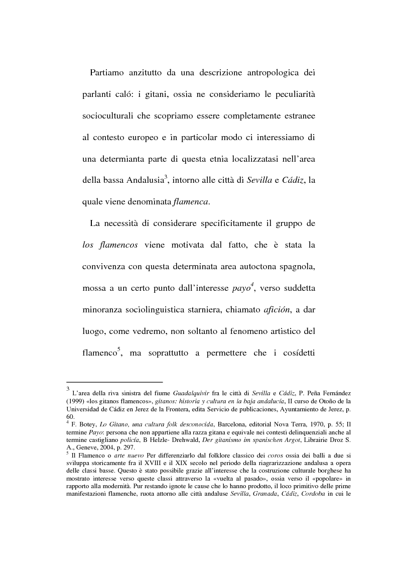 Anteprima della tesi: Il lessico caló dei gitani e i testi di Camarón de la Isla, Pagina 2