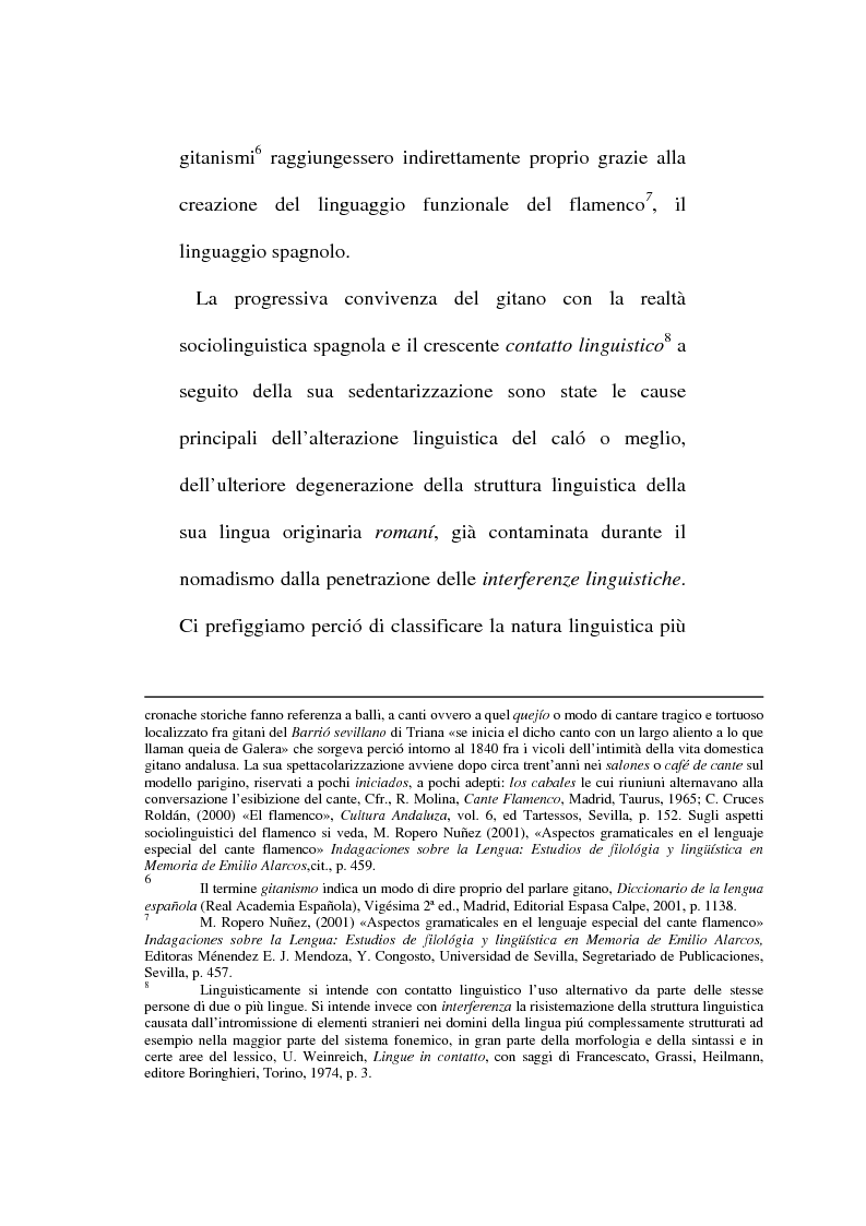 Anteprima della tesi: Il lessico caló dei gitani e i testi di Camarón de la Isla, Pagina 3