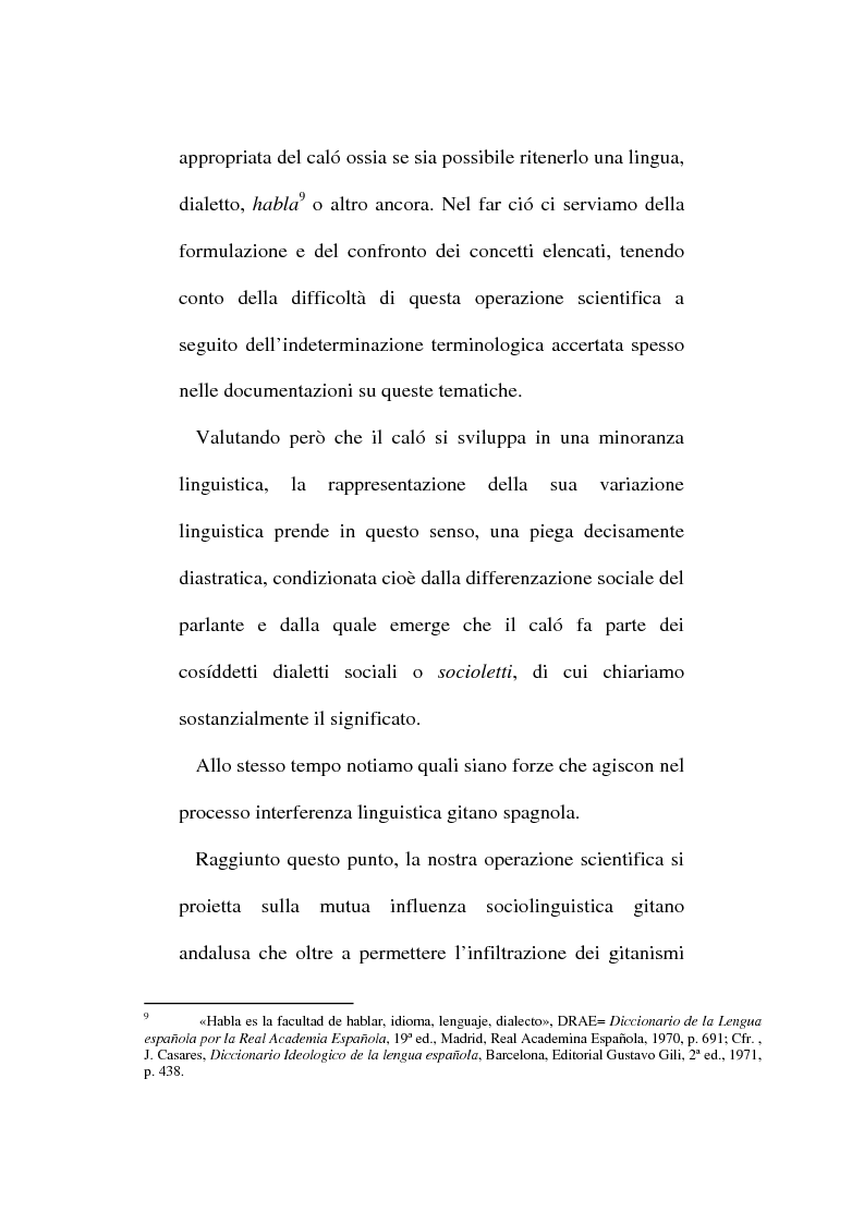 Anteprima della tesi: Il lessico caló dei gitani e i testi di Camarón de la Isla, Pagina 4