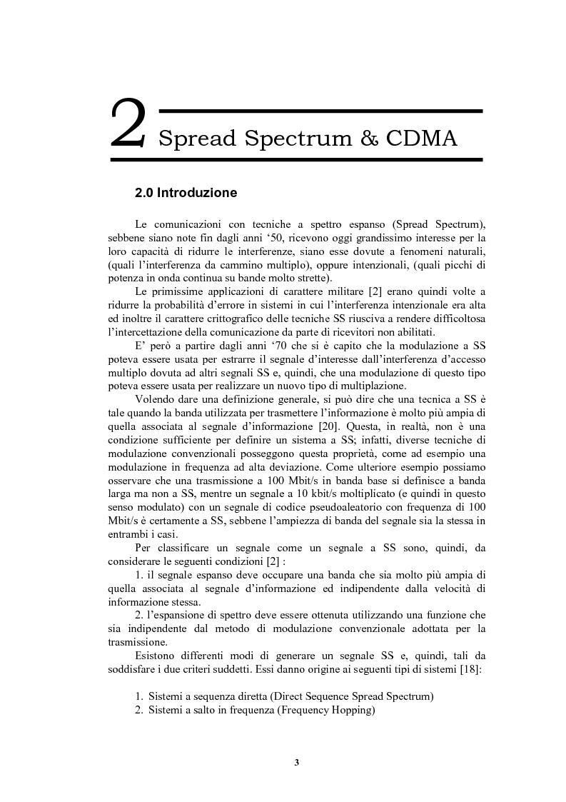 Anteprima della tesi: Nuove sequenze di cifratura per sistemi ad accesso multiplo a divisione di codice dedicati alle comunicazioni radiomobili, Pagina 3
