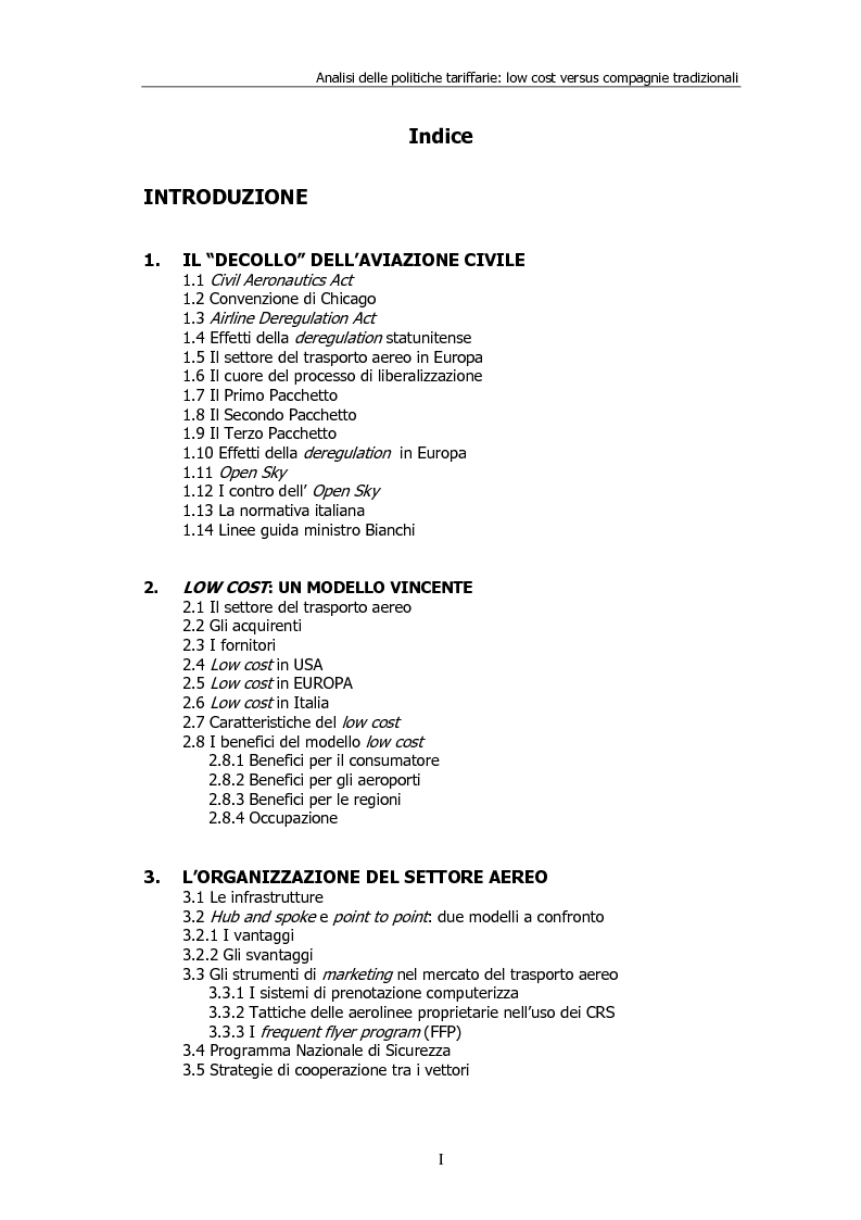 Analisi delle politiche tariffarie compagnie tradizionali