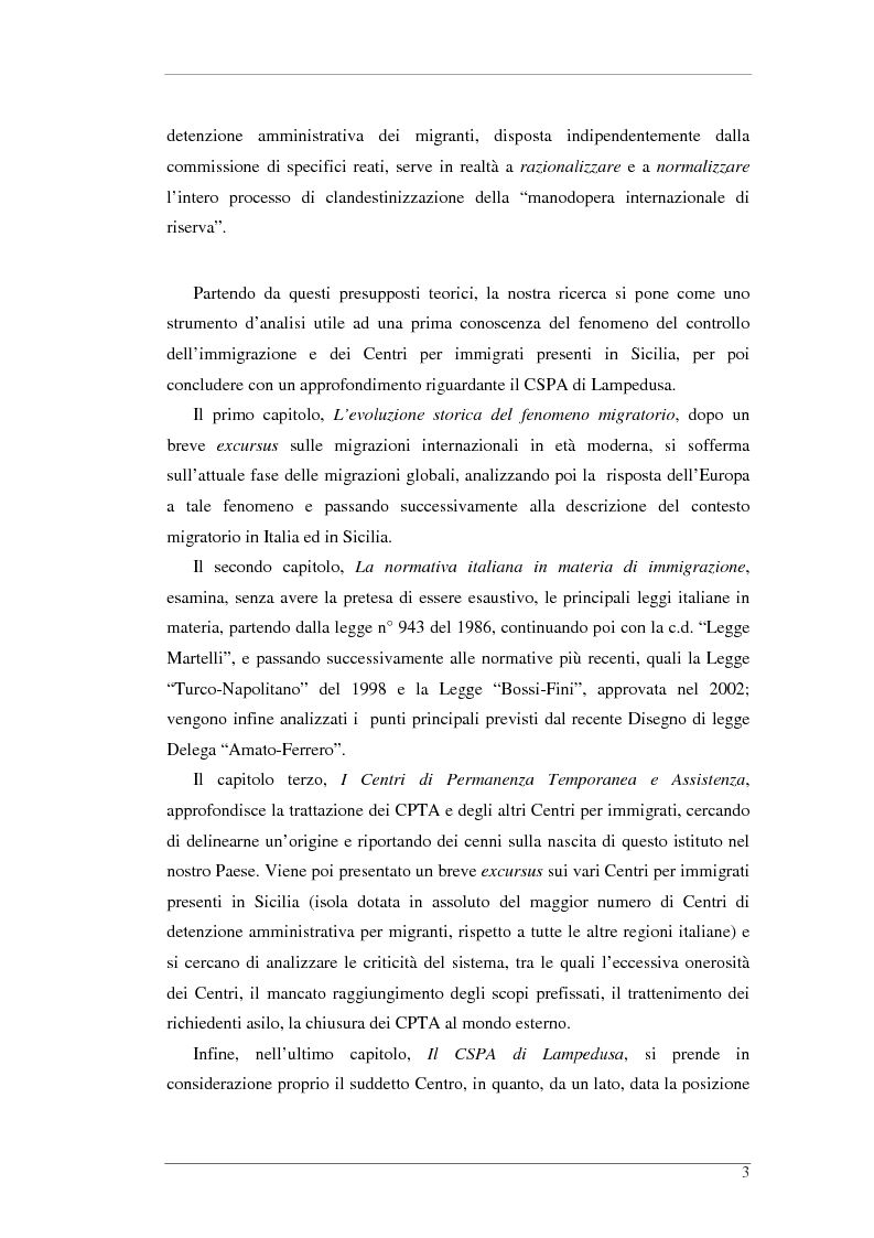 Anteprima della tesi: L'isola e il confine. I CPTA in Sicilia e il controllo dell'immigrazione., Pagina 3