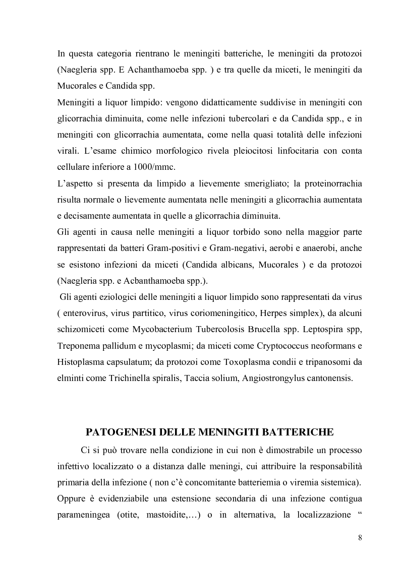 Anteprima della tesi: Meningoencefaliti: valutazioni microbiologiche ed epidemiologiche, Pagina 8
