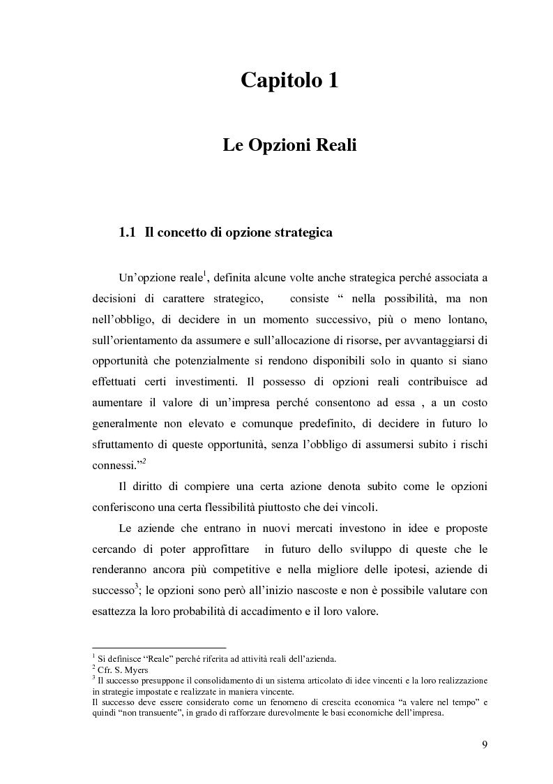 Anteprima della tesi: La valutazione delle Opzioni Reali. Applicazione al caso “Dronox”, Pagina 4