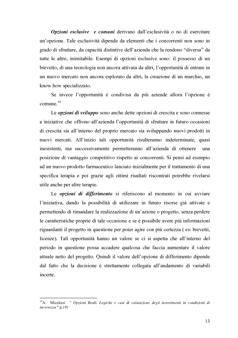 Anteprima della tesi: La valutazione delle Opzioni Reali. Applicazione al caso “Dronox”, Pagina 8