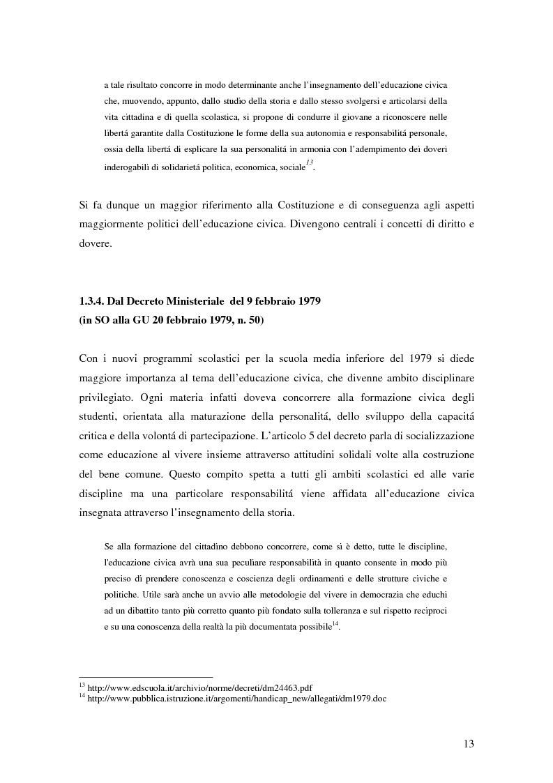 Estratto dalla tesi: Civismo e società: riflessioni per una nuova materia scolastica