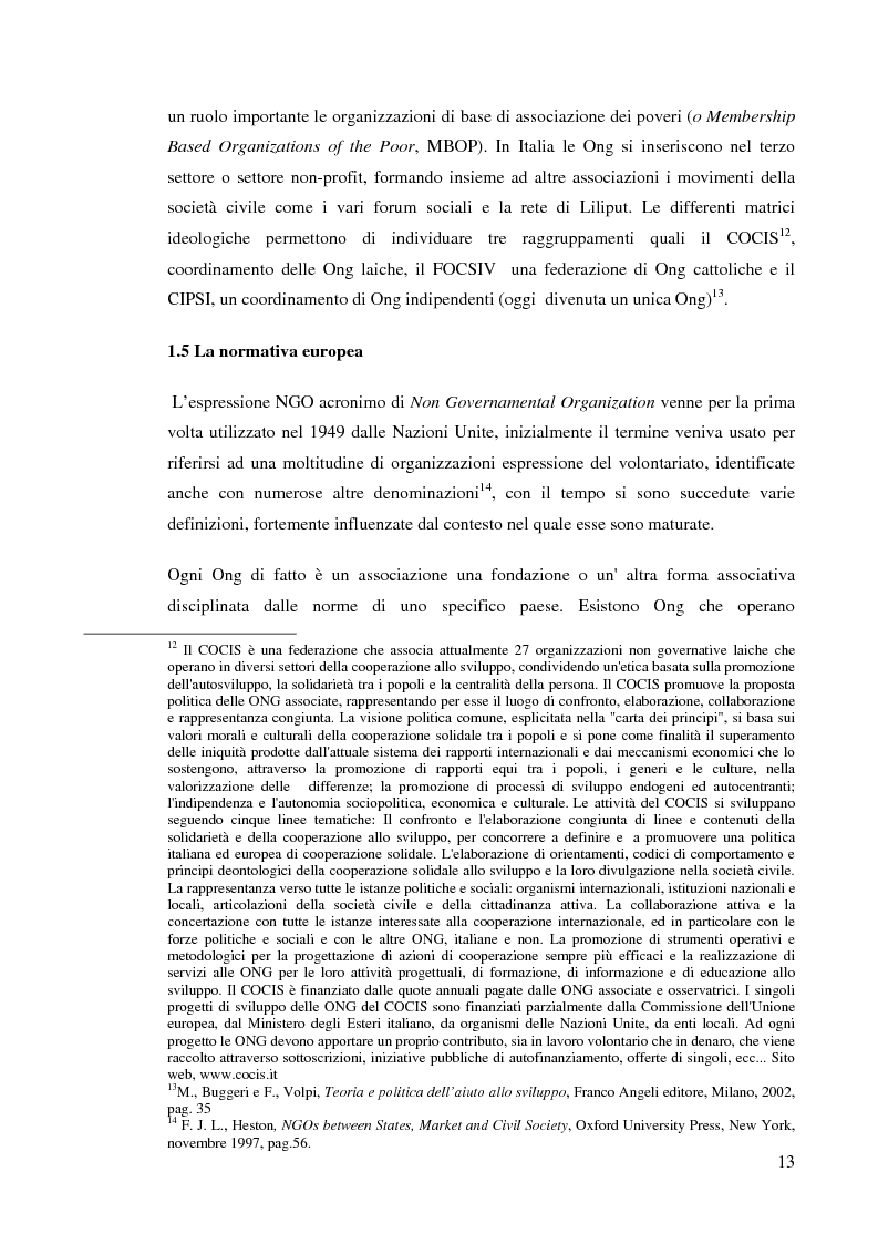 Anteprima della tesi: Le ong: obiettivi finalizzanti e profili aziendalistici - Il caso Emergency, Pagina 10