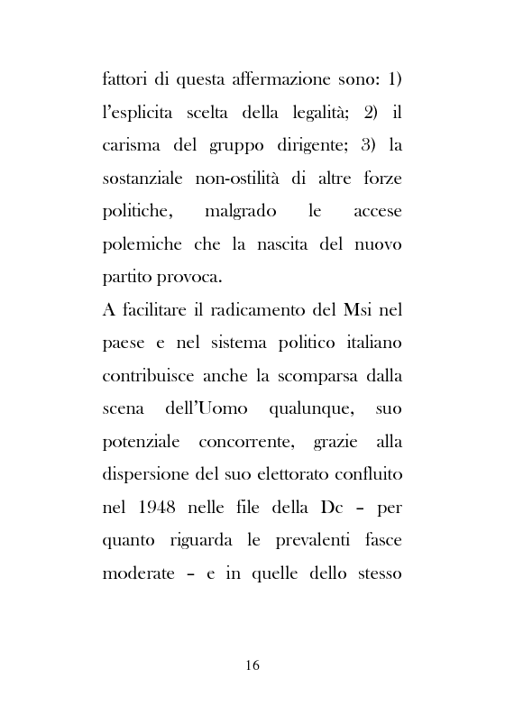 Anteprima della tesi: Dal Movimento Sociale Italiano ad Alleanza Nazionale (1989-1995), Pagina 14