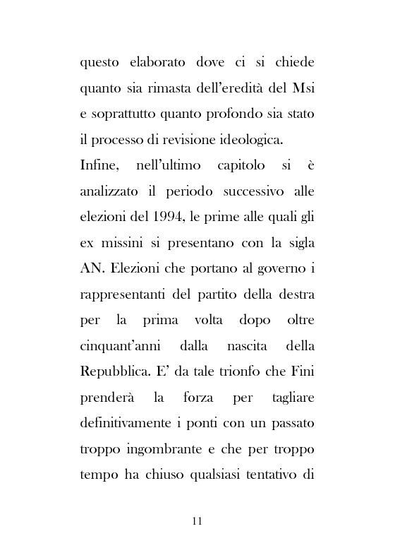 Anteprima della tesi: Dal Movimento Sociale Italiano ad Alleanza Nazionale (1989-1995), Pagina 9