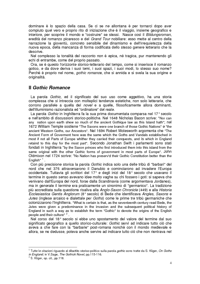 Anteprima della tesi: "The Monk". Il "Gothic romance" di Matthew G. Lewis, Pagina 2