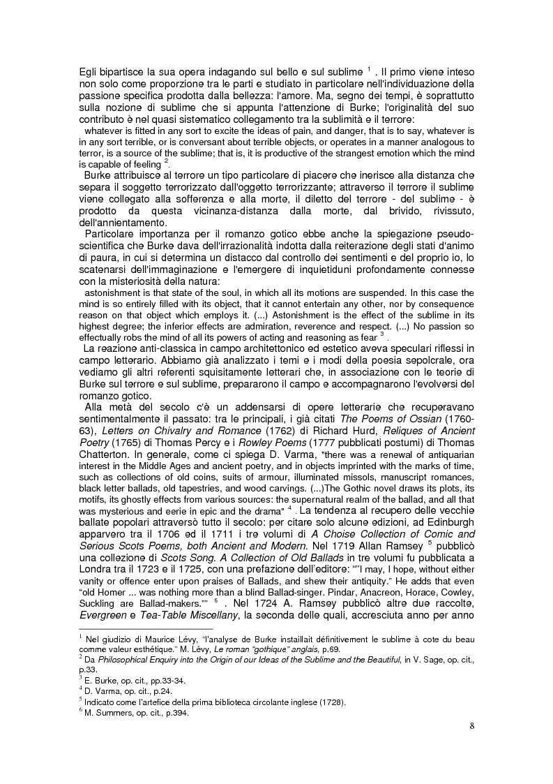 Anteprima della tesi: "The Monk". Il "Gothic romance" di Matthew G. Lewis, Pagina 6