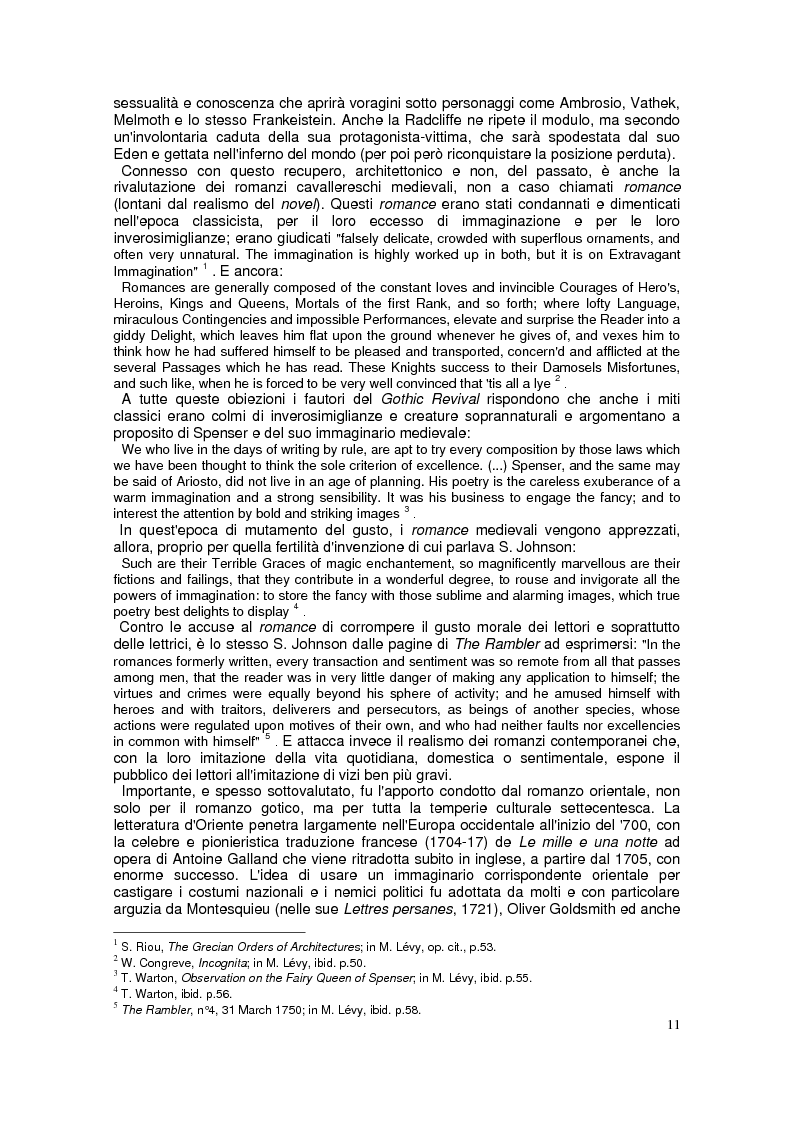 Anteprima della tesi: "The Monk". Il "Gothic romance" di Matthew G. Lewis, Pagina 9