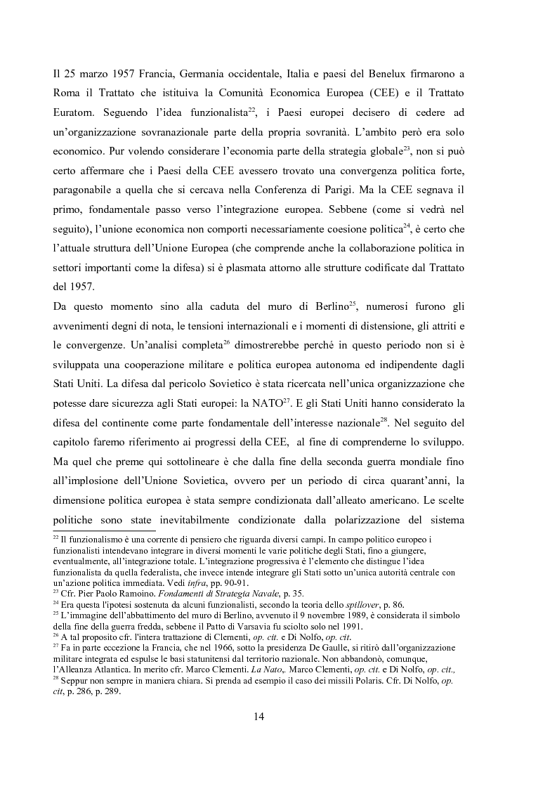 Estratto dalla tesi: La dimensione militare dell'Unione Europea. Sviluppi politici, strumenti, attività operativa