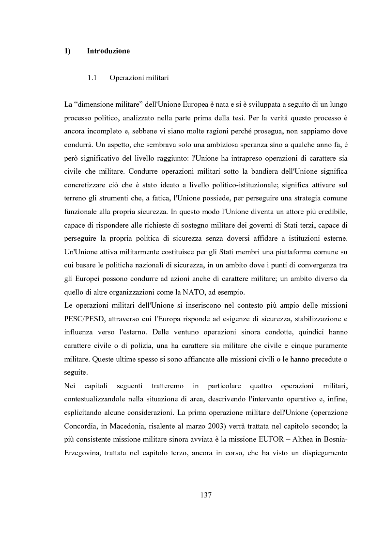 Anteprima della tesi: La dimensione militare dell'Unione Europea. Sviluppi politici, strumenti, attività operativa, Pagina 10