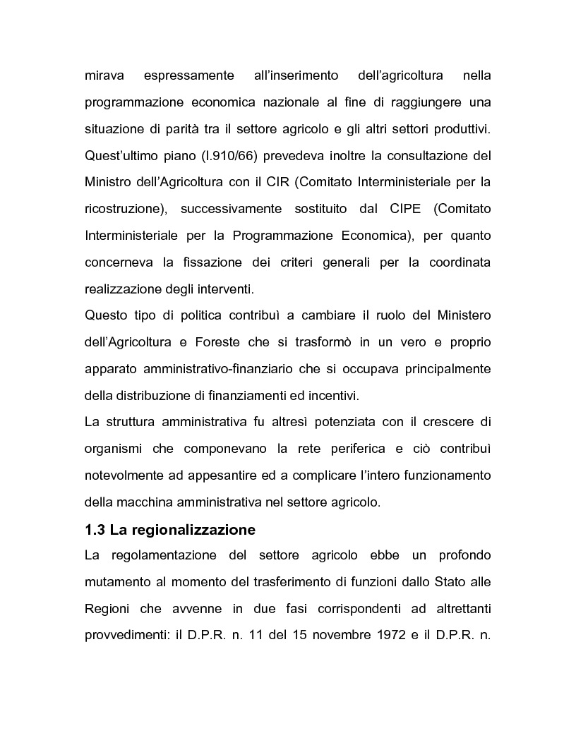 Anteprima della tesi: La regolazione amministrativa dell'agricoltura con particolare riferimento alla produzione del latte, Pagina 15