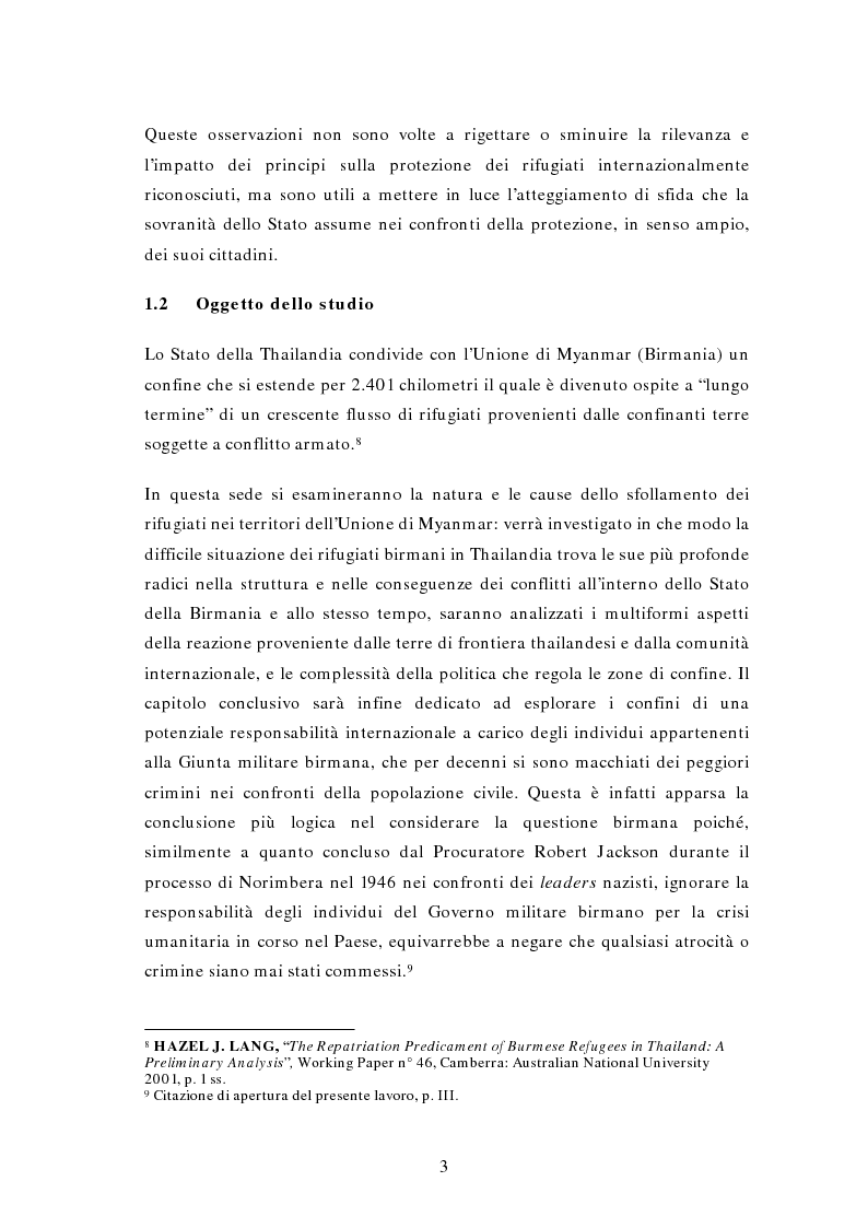 Anteprima della tesi: La questione di rifugiati e sfollati al confine tra Thailandia e Birmania: profili di Diritto Internazionale, Pagina 3