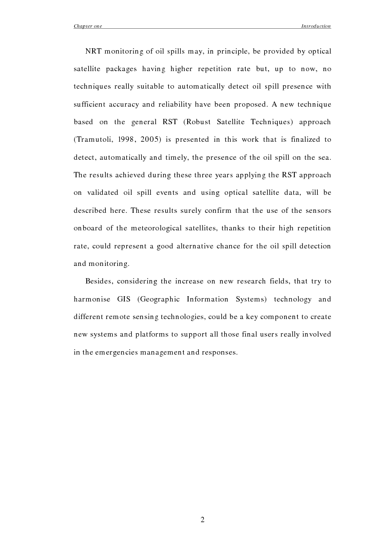 Anteprima della tesi: Development and Validation of Robust Satellite Techniques (RST) for Oil Spill Detection and Monitoring, Pagina 2