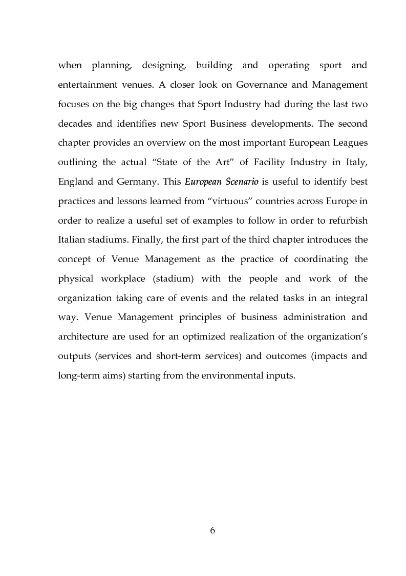 Anteprima della tesi: Strategic Venue Management Process: a Model to Maximize the Value of Venues, Pagina 3